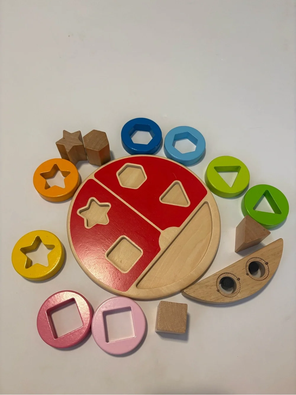 Hape Wooden Ladybug Shape Sorter Puzzle Baby Toddler Toy